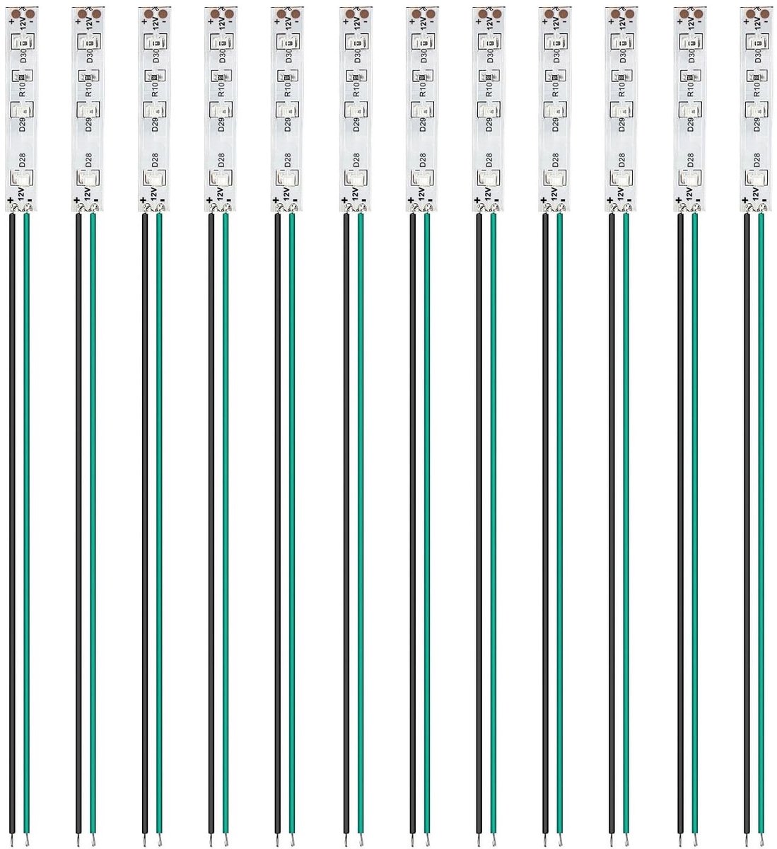 Dailygoods- LED-strips 12 Stuks - 50 mm Voordraad - 2335 SMD LED - 12-18V - Modelbouw Verlichting - Flikkervrij Licht - Modelbouwverlichting