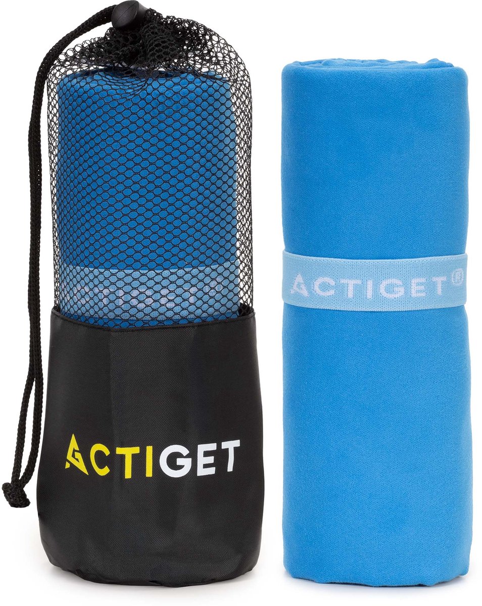 Actiget® Strandlaken | Badlaken | Sneldrogend | Strandhanddoek | Microvezel | 150x80 cm | Blauw