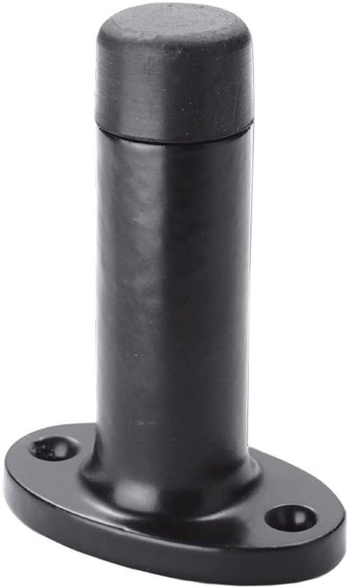 Deurstopper Cilinder - Muurbevestiging Buffer - Muren Beschermen - Rubberen Tip - 75mm - Zwart Antiek