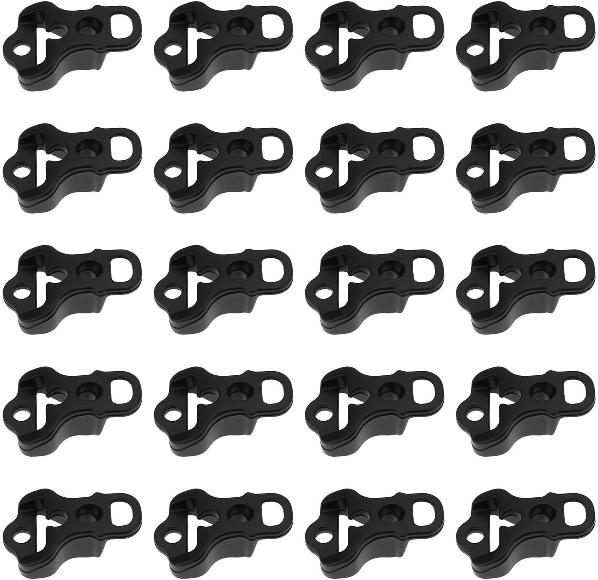 Dailygoods- Touwgespen 20 Stuks - Koordspanners voor 2-4 mm Paracords - Scheerlijnen 12 mm - Lichtgewicht en Duurzaam - Sterke Grip voor Stabiliteit - Touwspanners