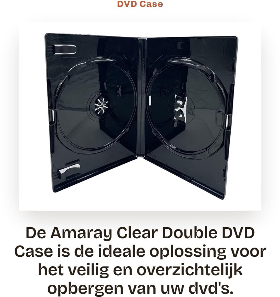 Dailygoods- DVD Case 14mm - Amaray Hoes - Dubbele Hoes voor 2 Schijven - Milieu-vriendelijk - Transparante Buitenwrap - Patented Disc Hub