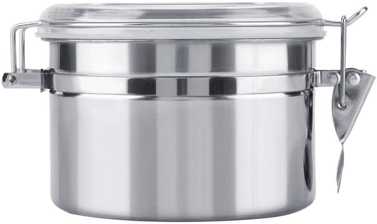 Hermetisch afsluitbare opslagboxen van roestvrij staal 800ml, transparante deksel met vergrendelmechanisme voor keukenopslag en voedselbehoud