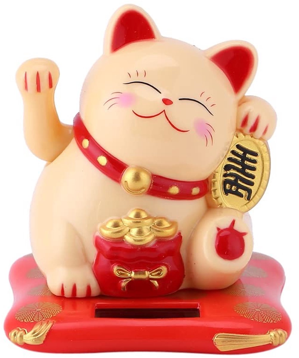 Dailygoods - Lucky Cat - Fengshui - Schattige hoekkat - Geel - Zonne-energie - Geluk - Geschikt voor thuis of kantoor - Decoratie