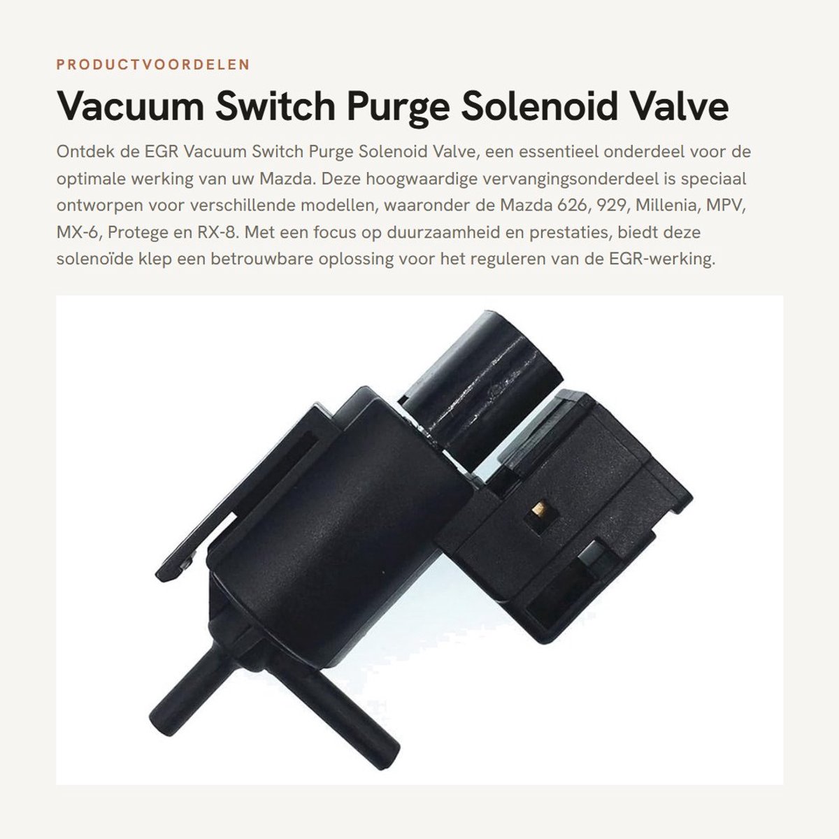 Dailygoods- EGR Klep - Vakuumschakelaar - Compatibel met Mazda - K5T49090/K5T49091 - Schokbestendig - Hoogwaardige materialen - OEM-normen - Vacuumklep