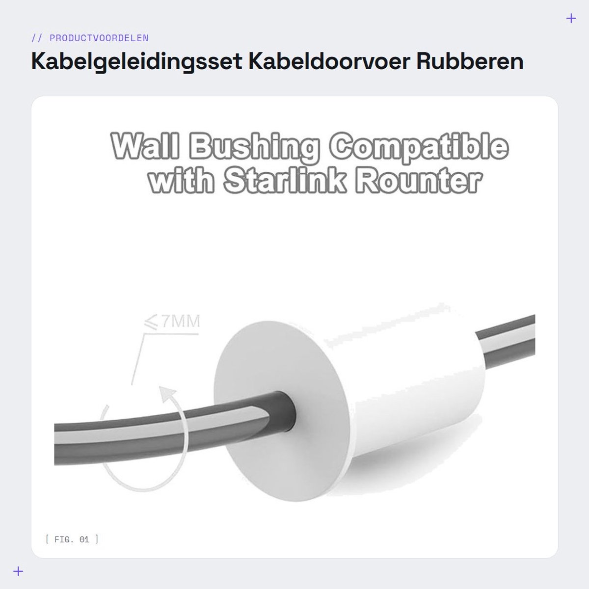 Dailygoods- Kabelgeleidingsset 4-delig - Rubber Kabeldoorvoer - Muurdoorvoer 1 Inch - Kabeldoorvoer voor 7mm Kabels - Slijtvast Materiaal - Lange Levensduur