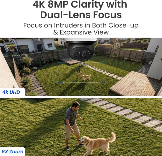 Reolink 4K Bedrade Wi-Fi Schijnwerper Buiten Beveiligingscamera - 360° Automatisch Volgen - AI Video Search - Floodlight Series F850W van Reolink — afbeelding 2