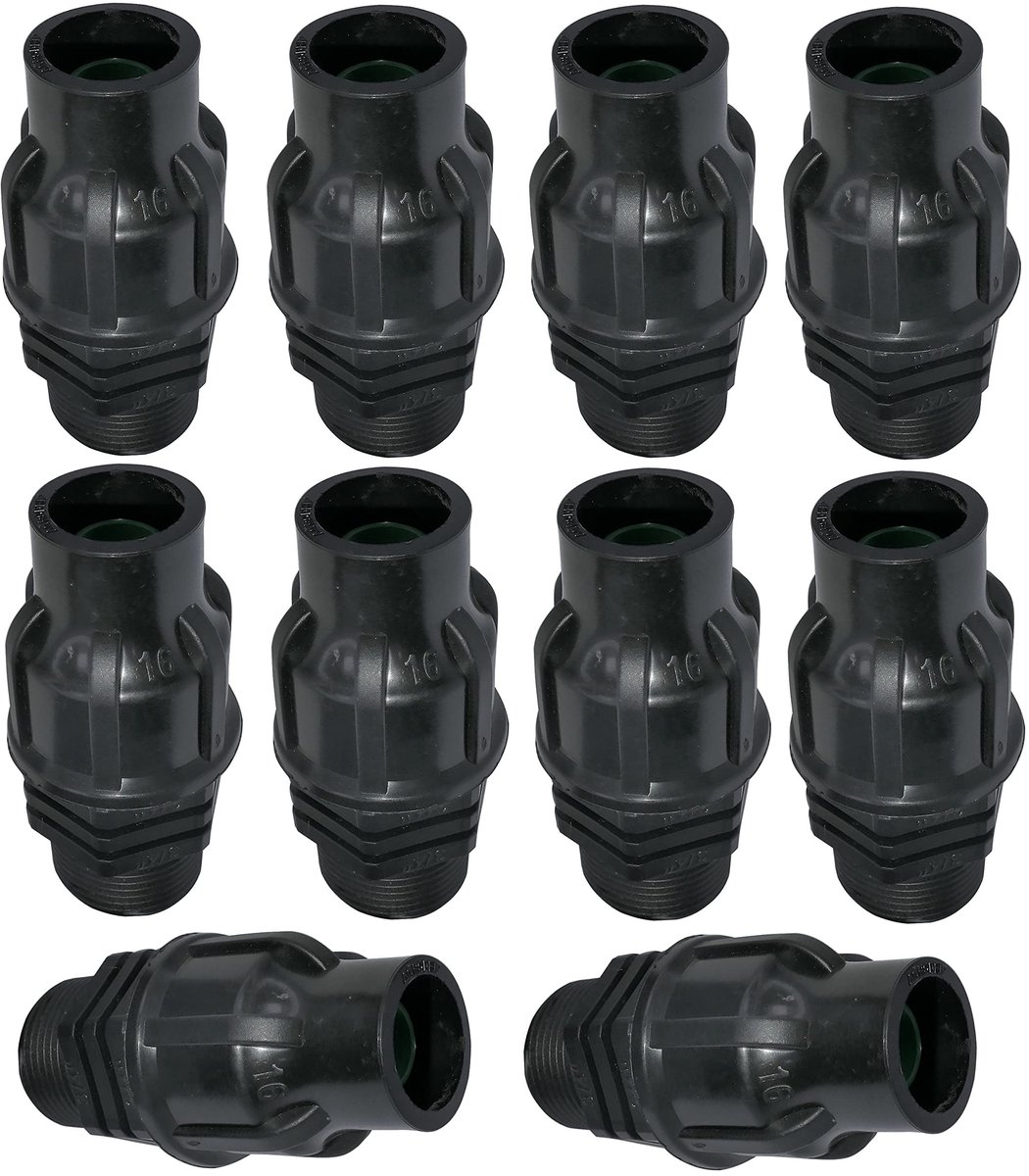 Dailygoods - Aansluitset voor Druppelirrigatiesysteem - Set met 10 Adapterstukken - Zwart - Tuinaccessoires - Betrouwbaar en eenvoudig aan te sluiten...