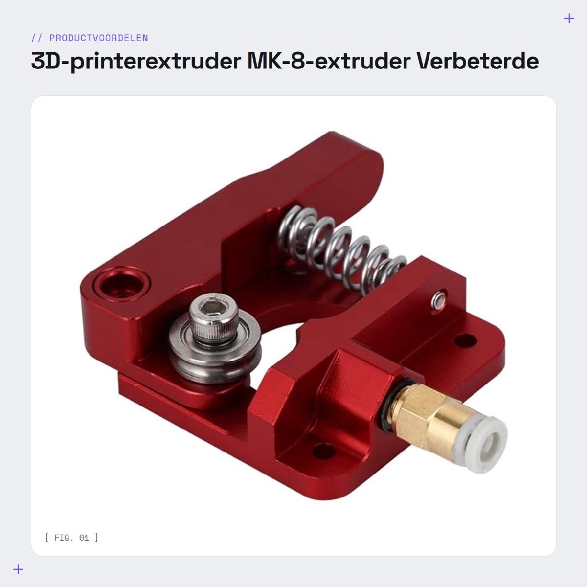 Dailygoods- Extruder verbeterde MK8 - Vervangende Aandrijfwiel - Filamentgeleidingsbuis - Bowden-buisverbinding - Geschikt voor Ender 3 - CR-10 - Schokbestendig ontwerp - 3D-printer