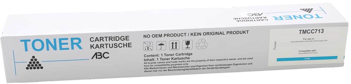 ABC huismerk toner geschikt voor Minolta TN-713C cyan voor Bizhub C659 C659t C759 Accurioprint C759 TN 713C va