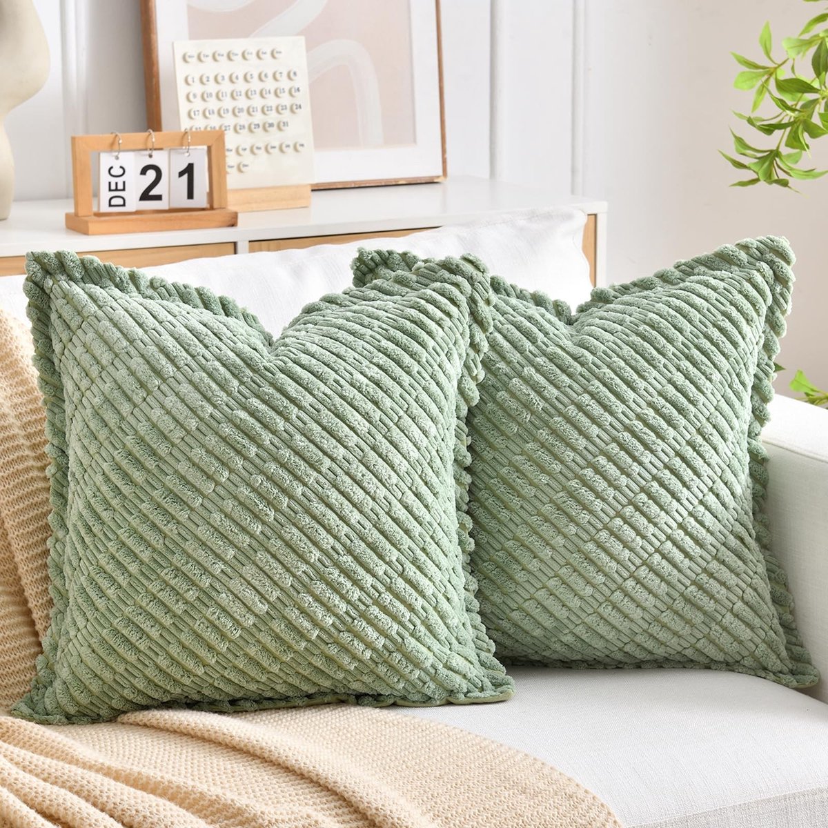 Solidchoice - Set van 2 Velours Kussenhoezen 45 x 45 cm voor Elegante Woonkamer Decoratie