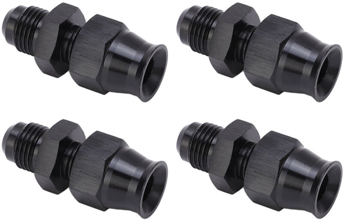 Vierdelige AN6 aluminiumlegering connectorenset geschikt voor uitwendige schroefdraad en messing hulzen, lekvrij ontwerp, geschikt voor gas, vloeistoffen, diesel en motorolie, 5/16 inch.
