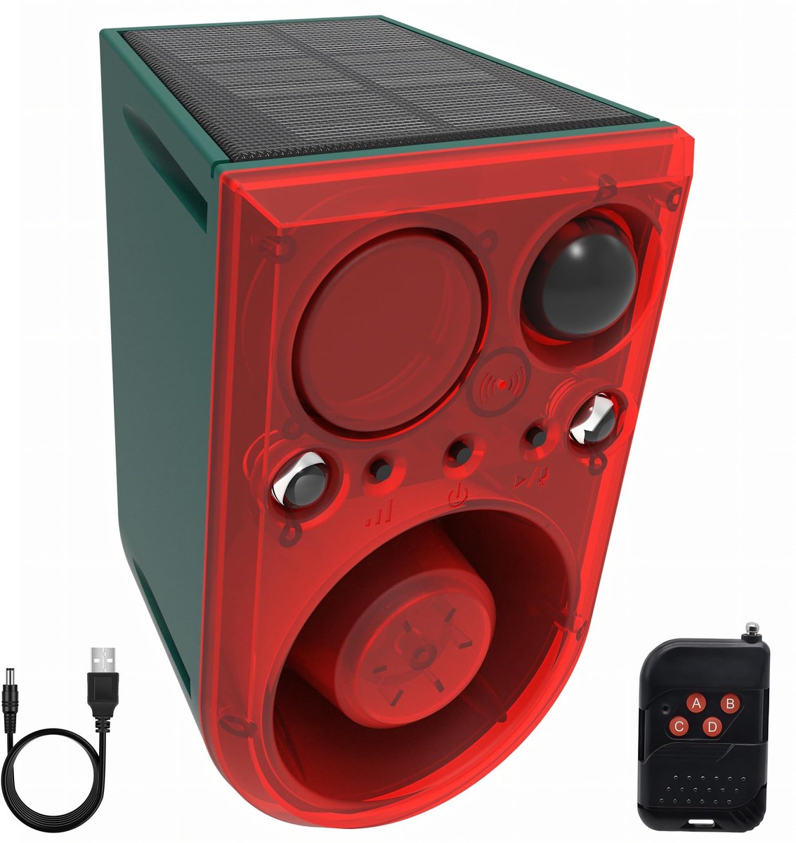 Solidchoice - Solar Bewegingssensor Alarm met Ultrasonic Geluidsfunctie