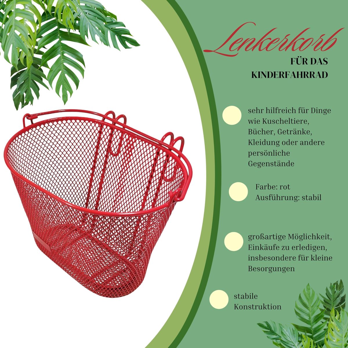 Solidchoice - Kinderfietsmand van Metaal