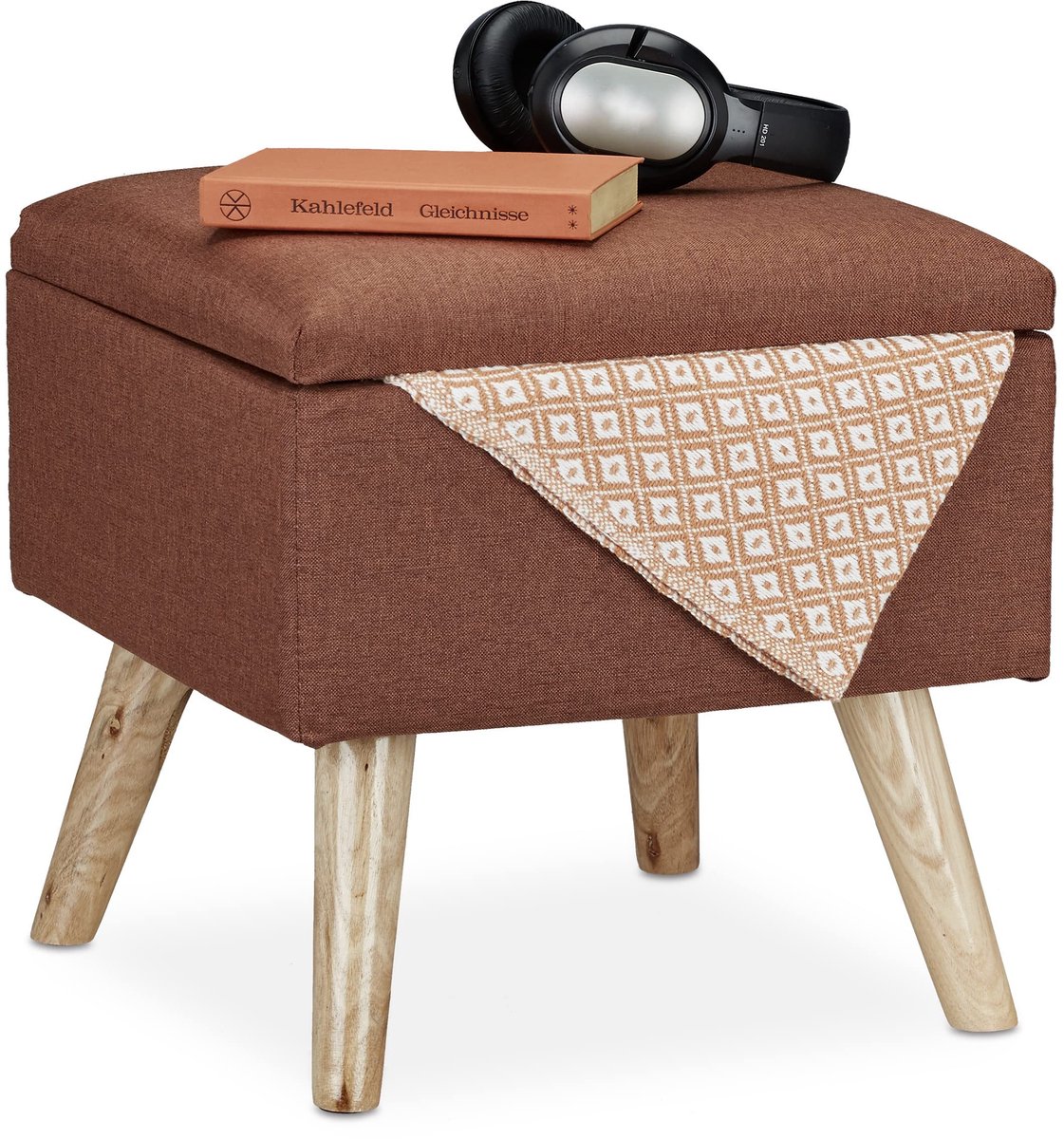 Solidchoice - Padded Hocker met Opbergruimte en Luxe Afwerking