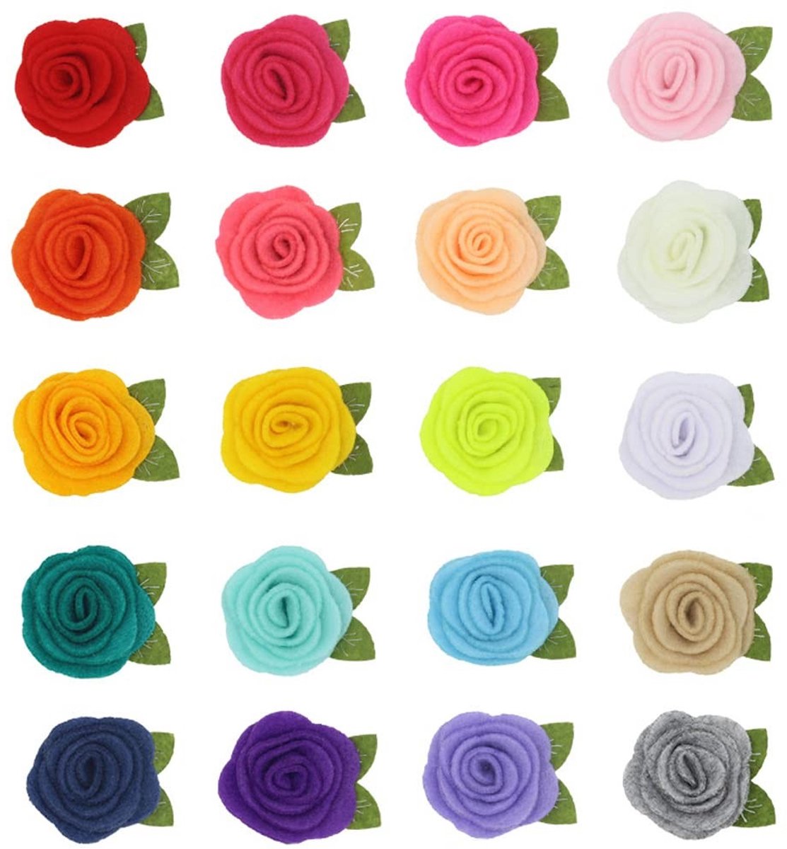 Solidchoice - 20 Stuks Vilt Rozen voor DIY Knutselprojecten