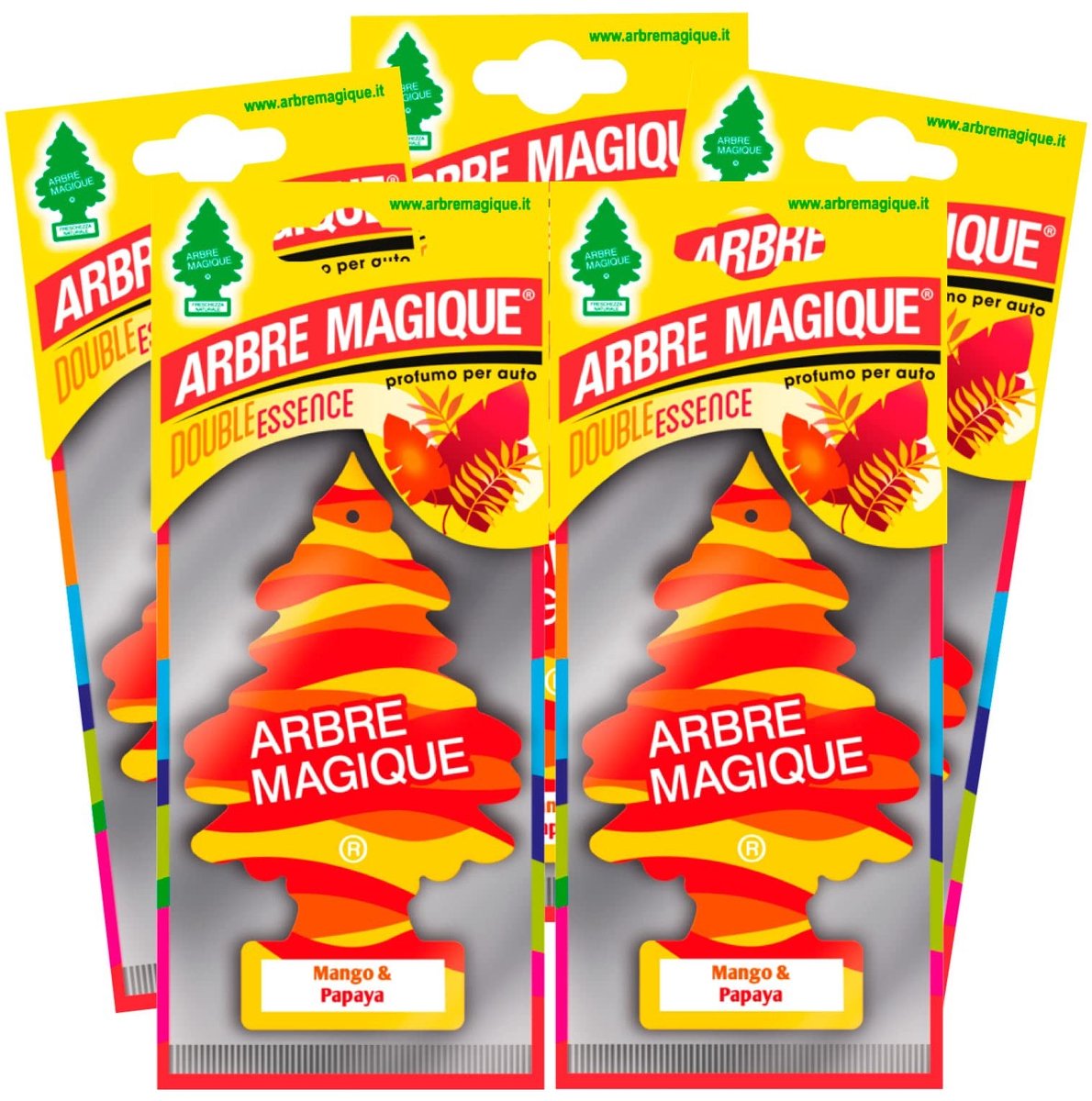 Solidchoice - Luchtverfrisser voor Auto Mango & Papaya, Verpakking van 5