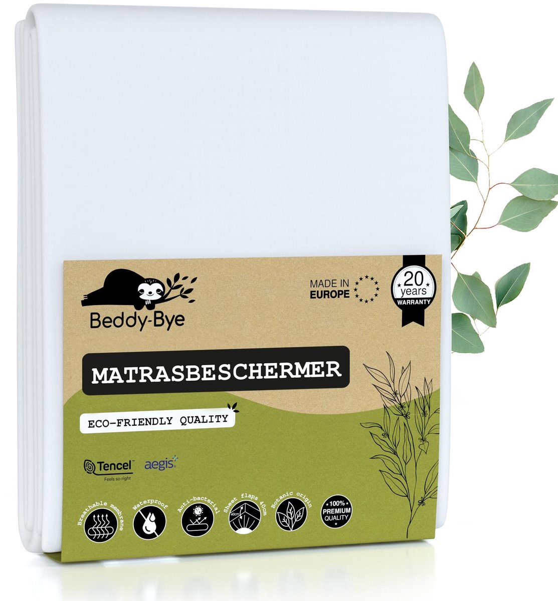 Solidchoice - Waterproof Matrasbeschermer 90x220 cm van Ecologisch TENCEL