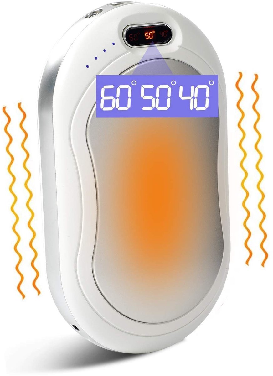 Solidchoice - Oplaadbare Handwarmer met 3 Warmtestanden en LED Licht