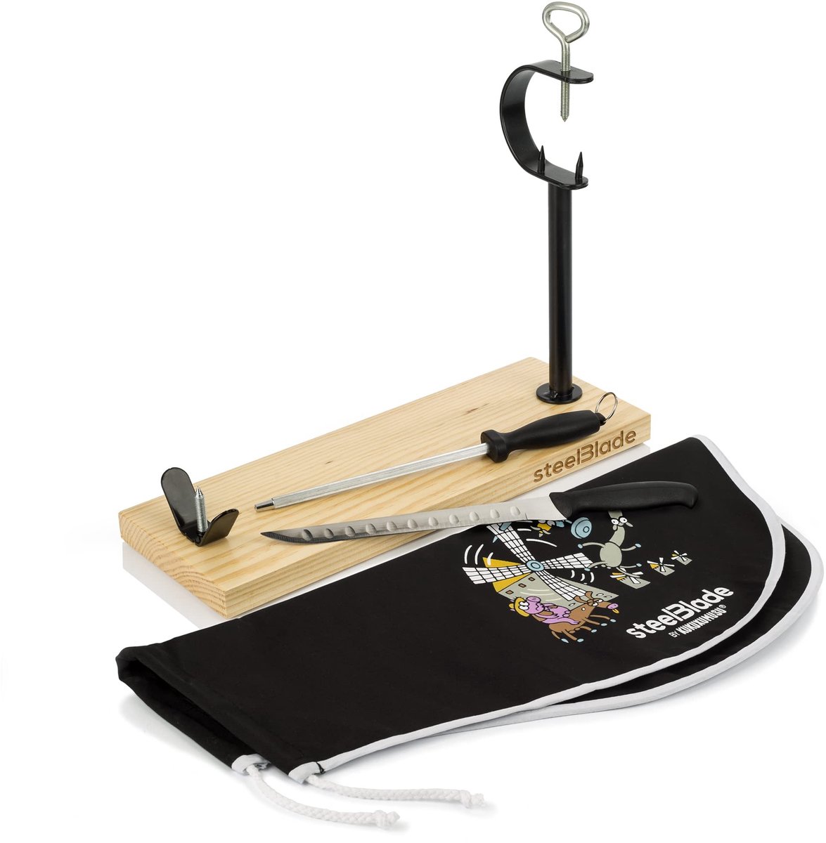 Solidchoice - Hamhouder met Hamer en Chaira van Gelakt Hout