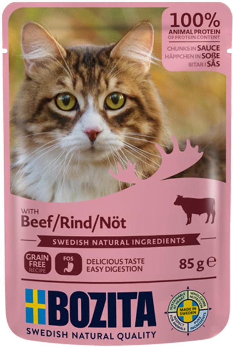 Solidchoice - Natvoer met Rundvlees in Saus voor Volwassen Katten