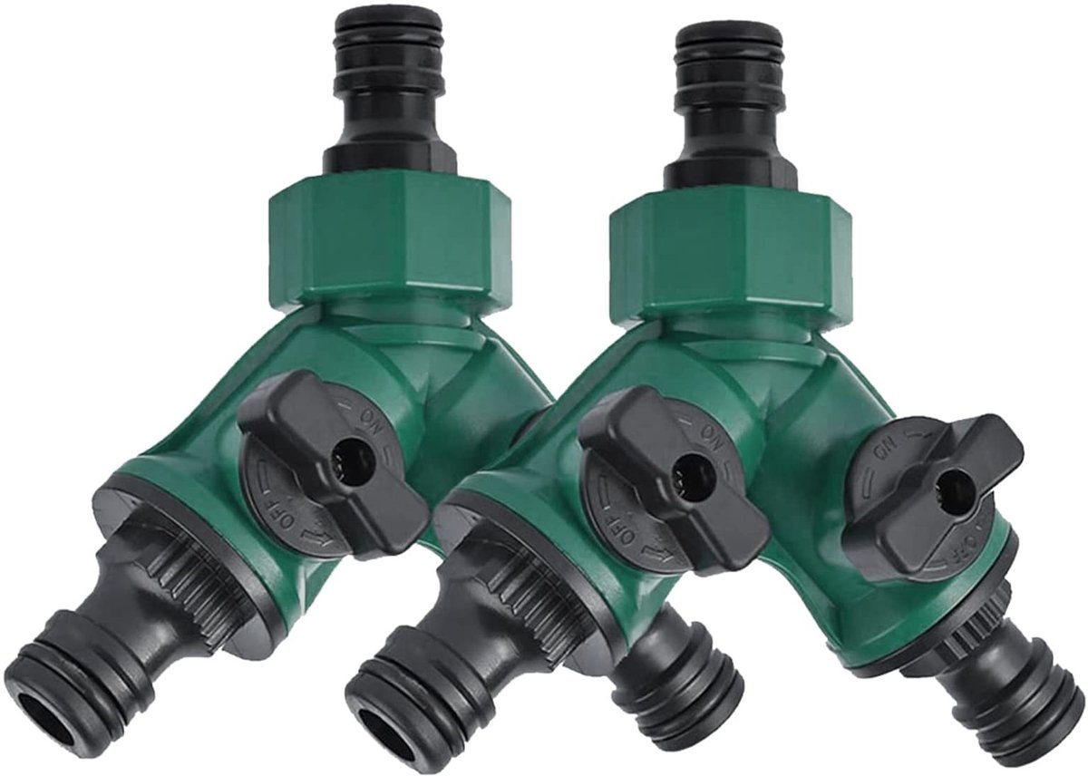 Solidchoice - 2-Weg Waterverdeler met 2 x 3/4 Inch Aansluitingen voor Tuinirrigatie