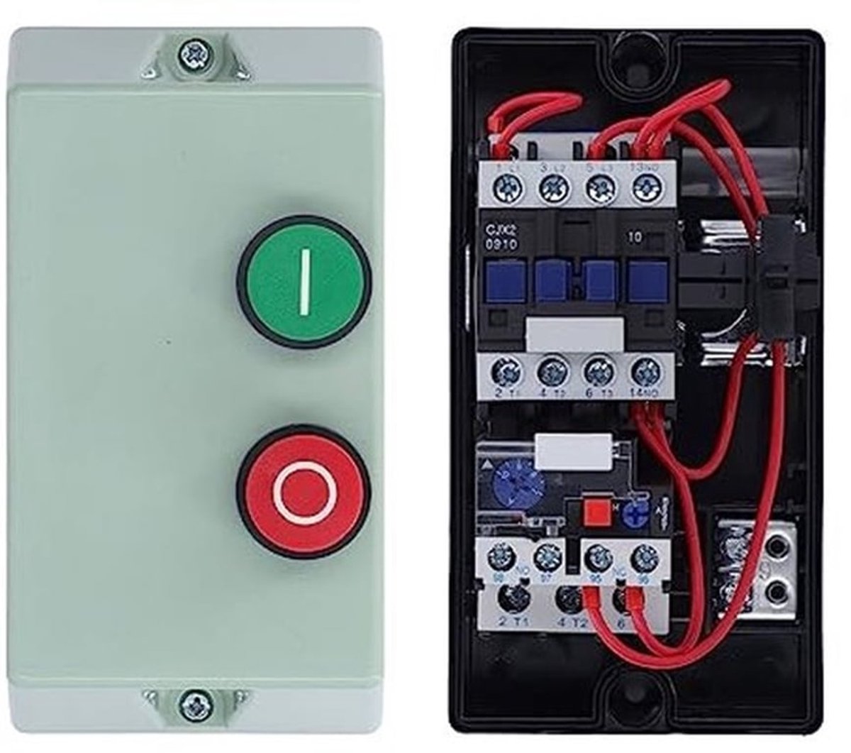 Motorstarter Waterdicht IP55 - Enkelfasige/Driefasige Motor - Overbelastingsbeveiliging - Intelligente Beveiliging - Eenvoudige Bediening - Geschikt voor Luchtcompressoren - Motorstartschakelaar