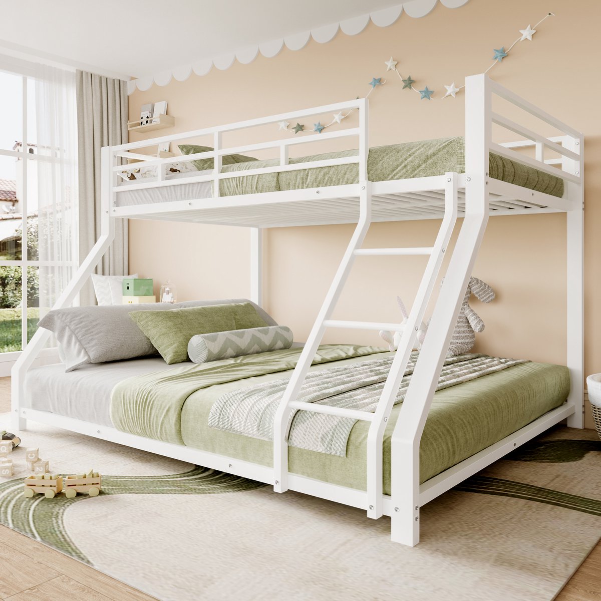 MODFU - Stapelbed - Metaal - Wit - 90 X 200 Cm En 140 X 200 Cm