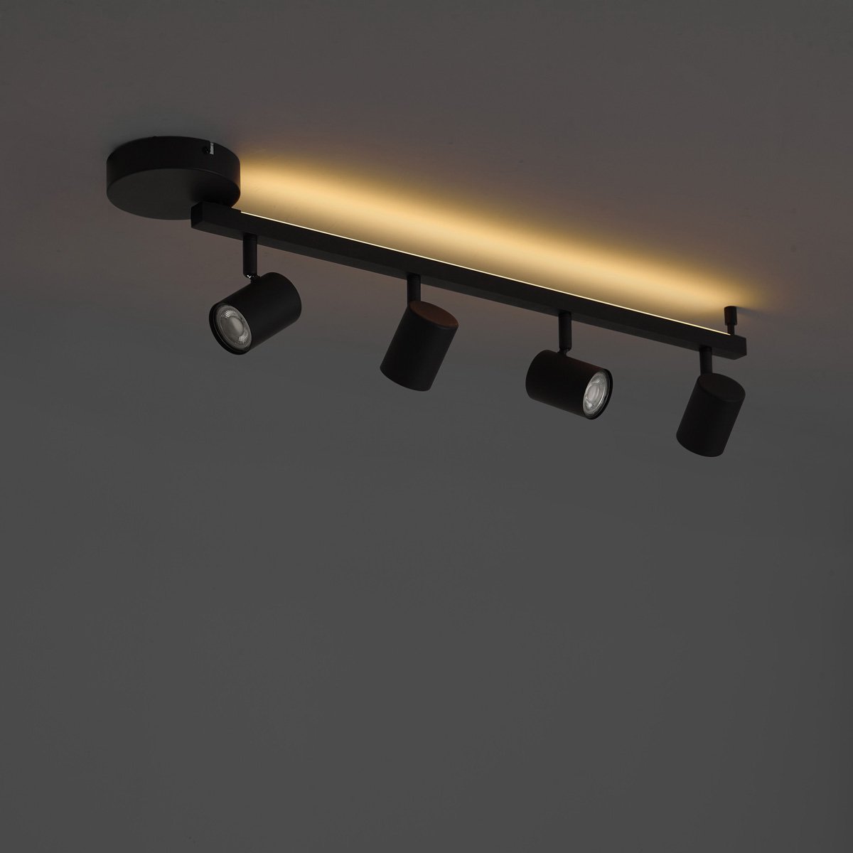 Qazqa led spot - Back Up - zwart , incl. 7.2W geintegreerde led, 75cm, 5-lichts, ideaal als hal, slaapkamer en woonkamer lamp