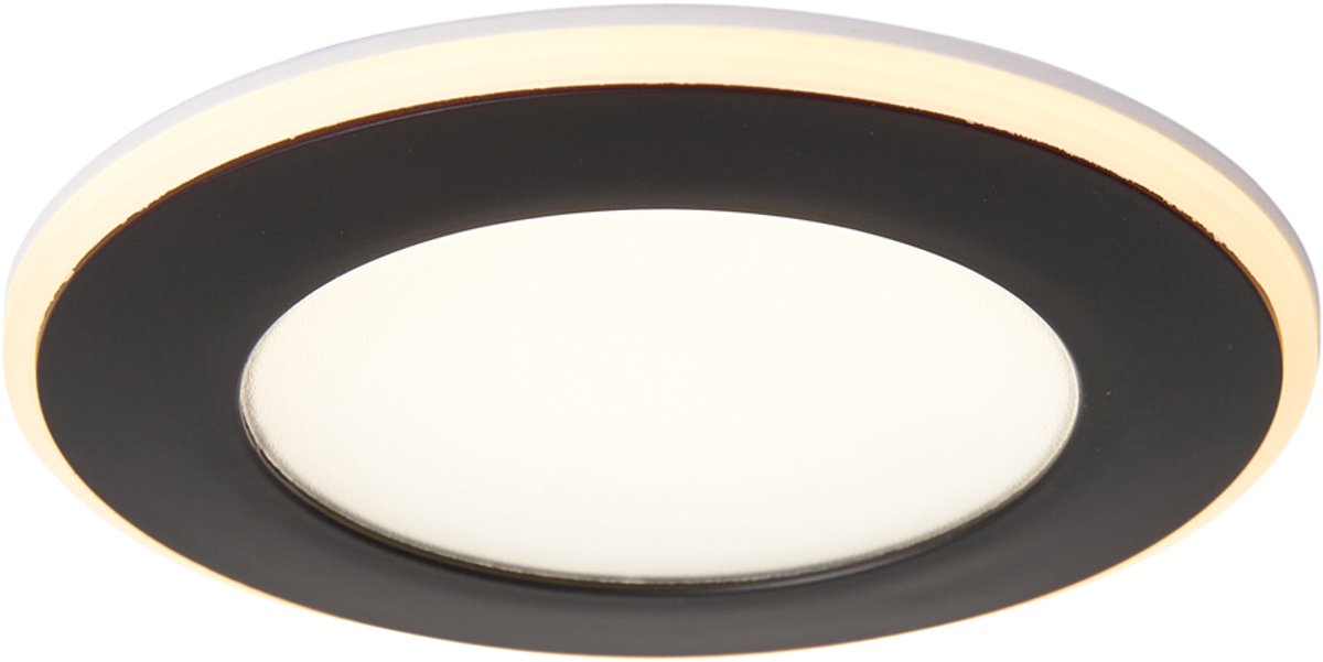 Qazqa led inbouwspot, inbouwlamp - Poetie - zwart , incl. 4.9W geintegreerde led, 2200K - 6500K, extra warmwit - daglicht, dimbaar, 11cm, rond, ideaal