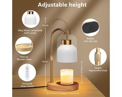 seenlast Kaarsenwarmer Lamp, elektrische Candle Warmer Lamp, Candle Warmer met timer en dimmer, vintage kaarsenwarmer voor geurkaarsen in glas, thuis, slaapkamer, decoratie