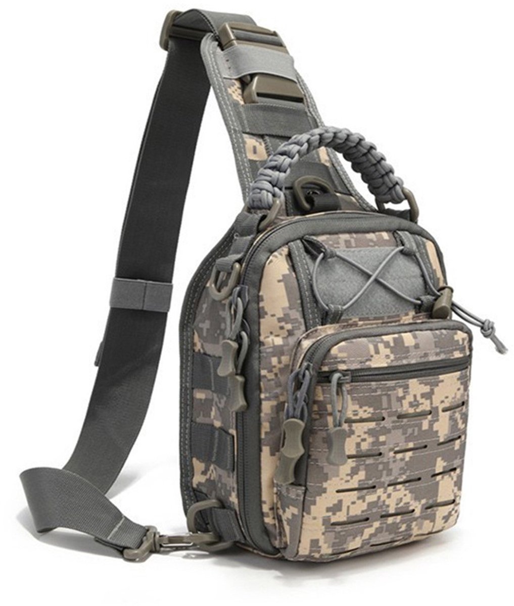 Heren borsttas - tactische camo crossbody tas - waterbestendig slijtvast - multifunctioneel - voor buitensport en militaire stijl—ACU