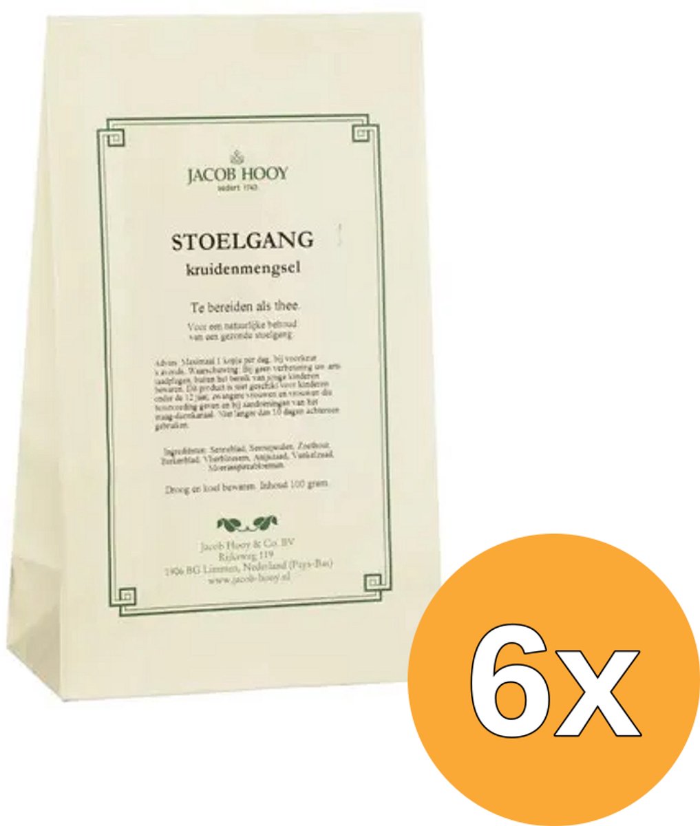 6x Jacob Hooy Natuurlijke Stoelgangkruiden Thee (100 gr)
