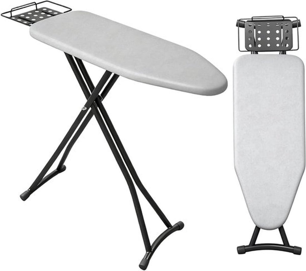 Vouwbaar en Hoogte-Verstelbaar Strijkplank met Warmtebestendige Strijkstand, 4-Laags Padding, 110 x 31 cm voor Efficiënt Strijken en Ruimtebesparing