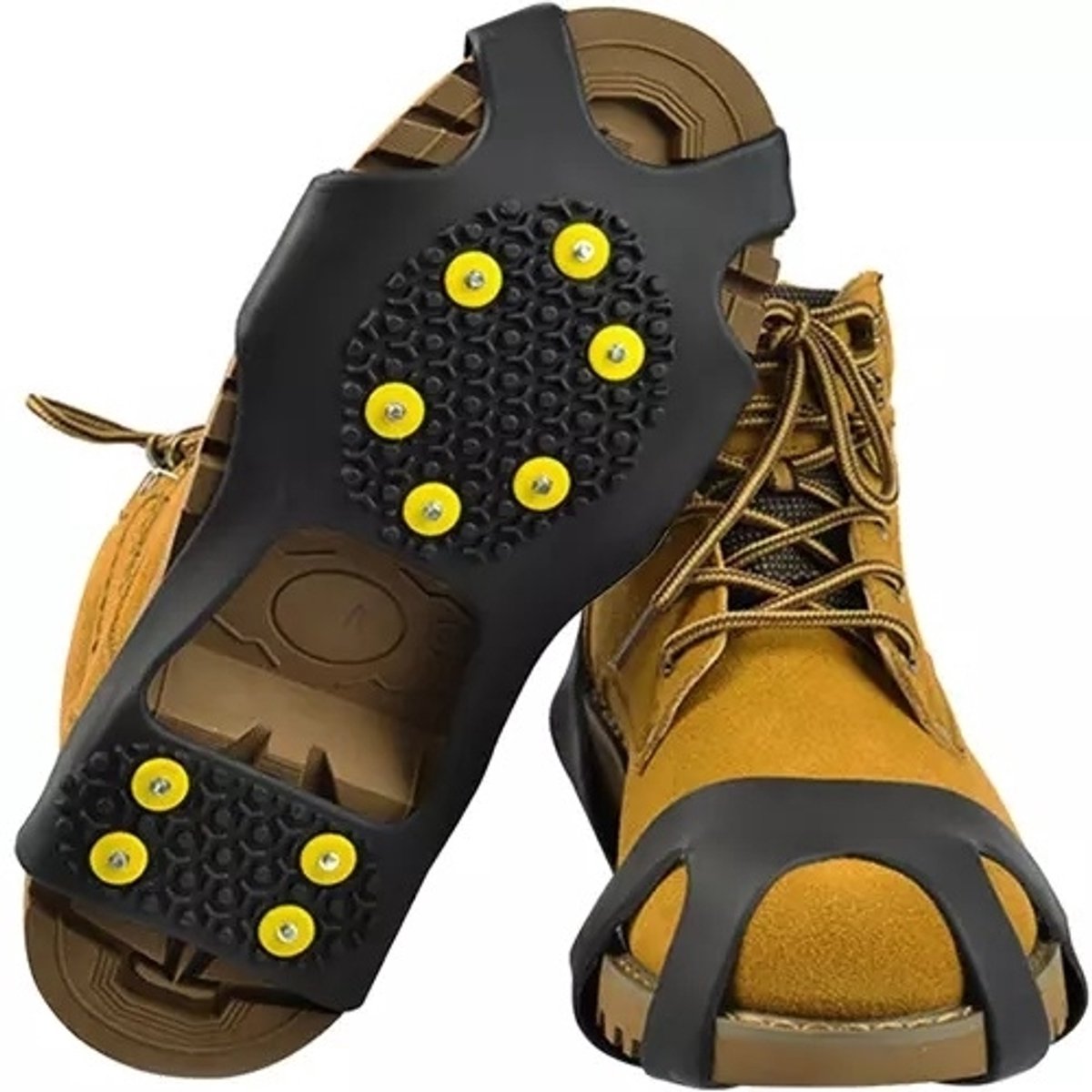 Claoner Anti-slip schoenenhoes - 10 ijsklemmen - Elastisch - Voor ijs en sneeuw - M (34-40)