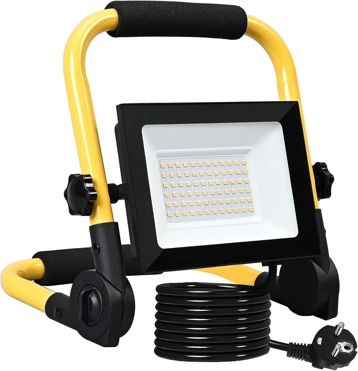 Bouwlamp - Koudwit - 100 W - Waterdichte Led-werklamp met Stekker en 3 m Stroomkabel - Voor Binnen en Buiten