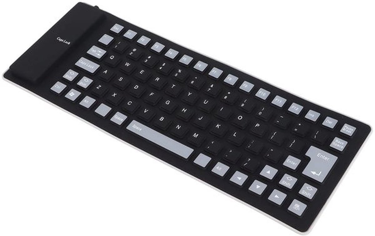 Siliconen Toetsenbord - Flexibel toetsenbord - Opvouwbaar en draagbaar - Zwart - Stil toetsenbord - Geschikt voor gaming en dagelijks geb...