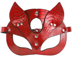 Smart Moves - Masker Kat - Slangenprint PU Leer - Rood