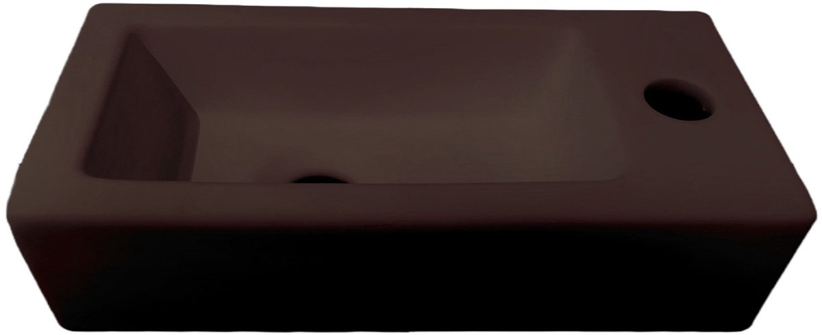 Toilet fonteinbakje Sanitado rainbow rechts 37 x 18 x 9 cm mat donkerbruin