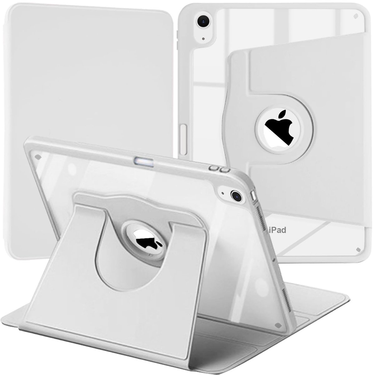 Solidchoice - iPad (A16) 11" Beschermhoes in Zilver met Penhouder