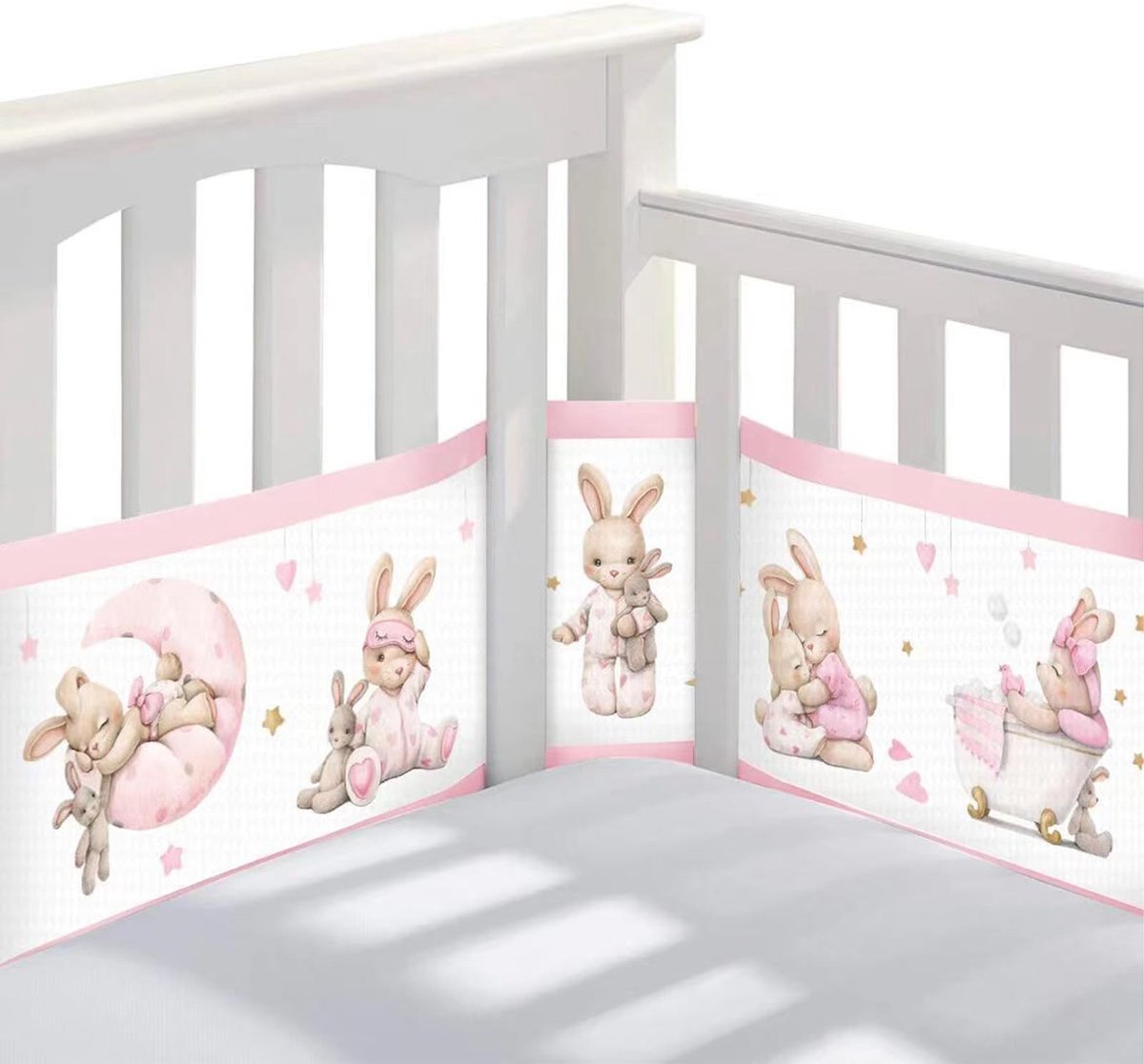 Solidchoice - Ademend Baby Nest Bumper met Aanpasbare Hoes