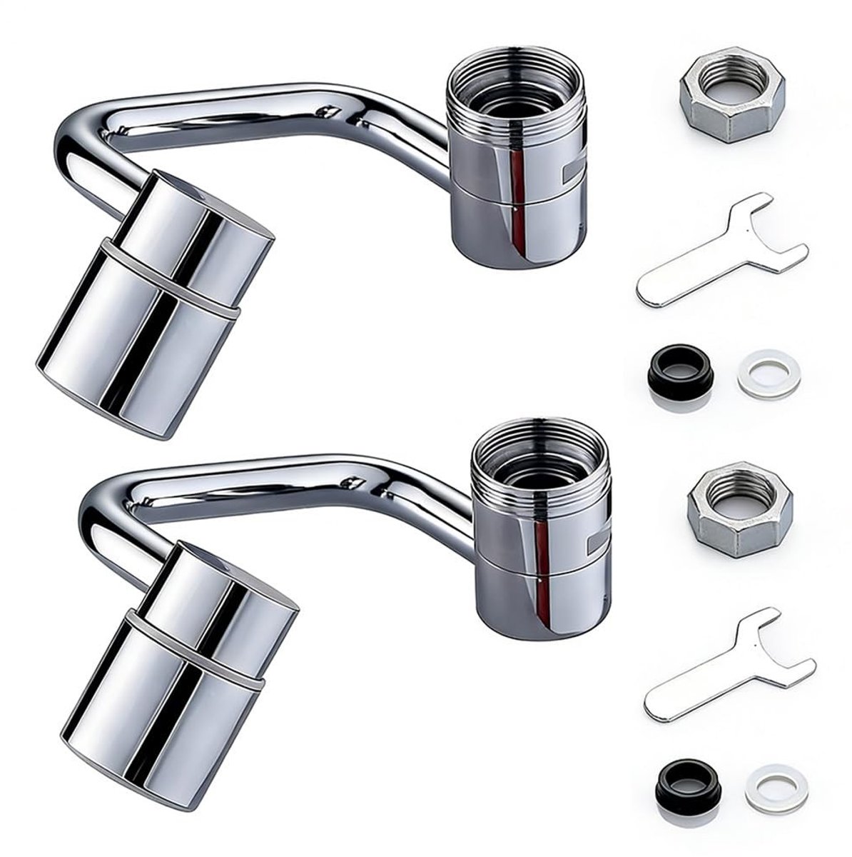Solidchoice - 2 Stuks Waterkraanverlenging 1080 Graden Draaibaar