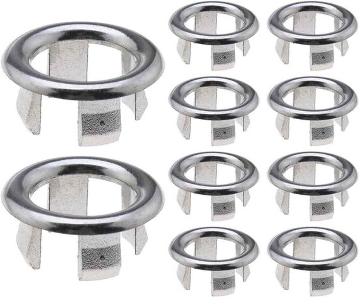 - Overloop Ring - Rond - Keuken Badkamer Wastafel - Accessoires - Geschikt voor 22-24mm Overloop Gat Diameter - Zilver.