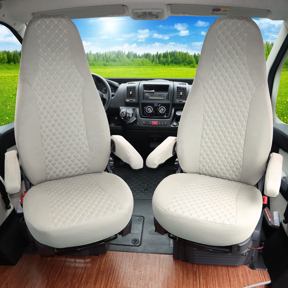 Camper Stoelhoezen voor Fiat Ducato Citroen Jumper Peugeot Boxer 2-Delige Set WMS705