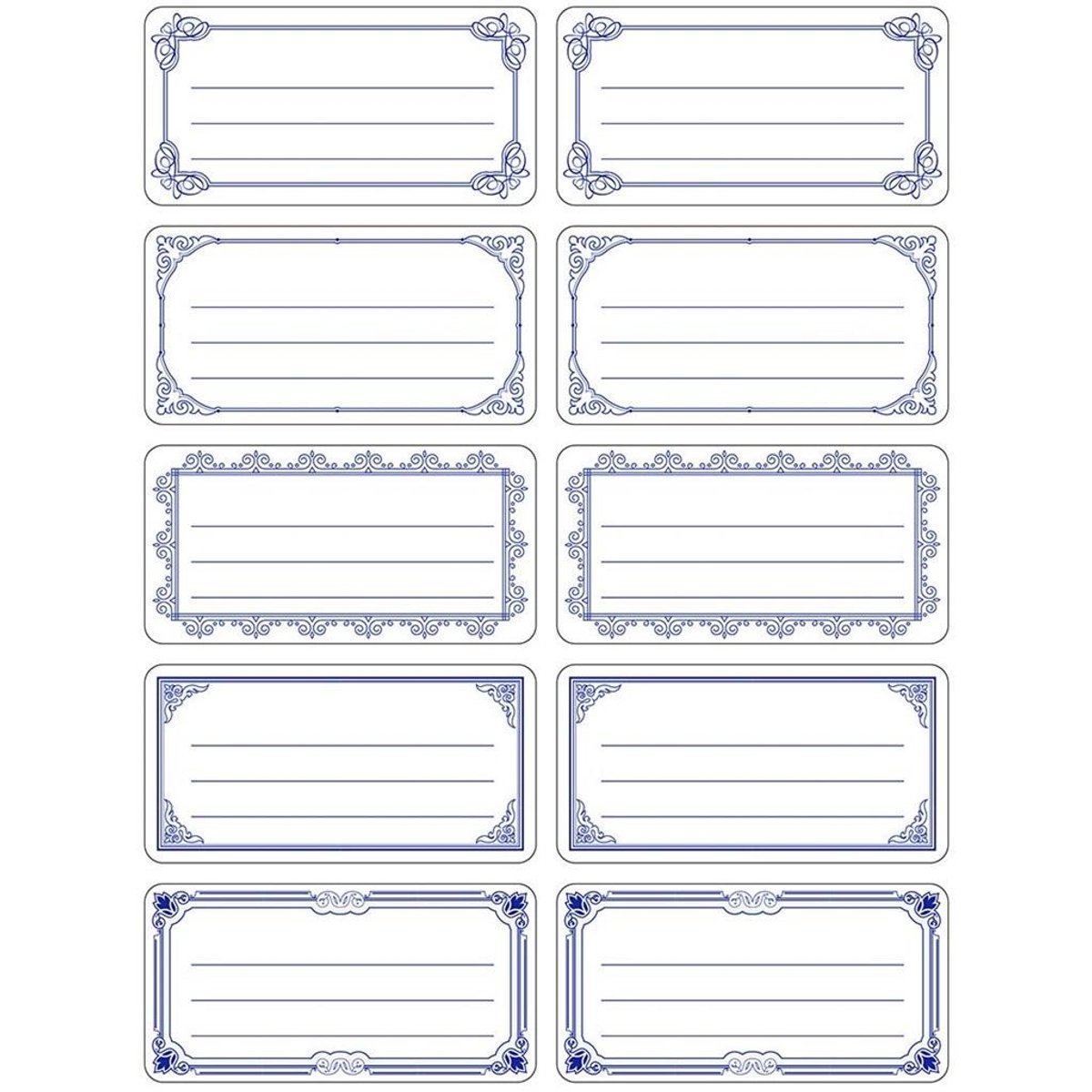 Stickers voor schriftjes wit-blauw, 240 stuks