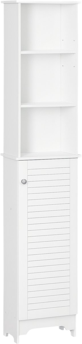 HOMCOM Badkamerkast - MDF - 34x20x165cm - Wit