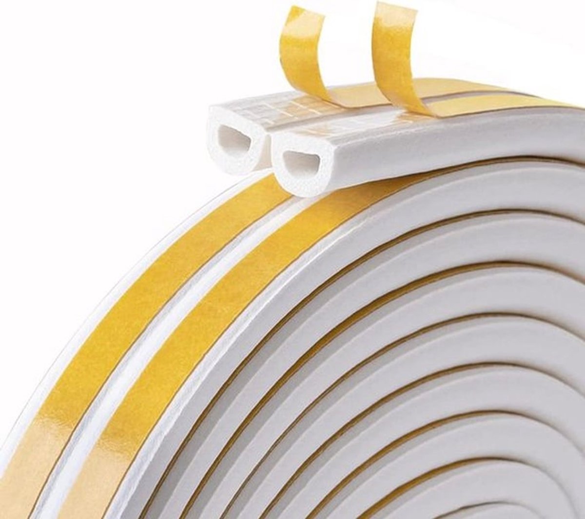 3 m x 2 afdichtingstape type D-schuim tochtstrip voor anti-botsing geluiddicht waterdicht stofdicht - 6 meter - wit Tochtstrip