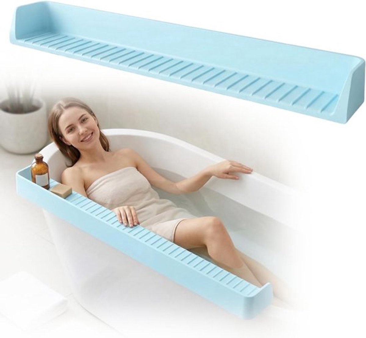 Badkuip spatbescherming met siliconen zuignappen, voorkomt waterspatten, ideaal voor babybadspeelgoed en badkamerorganizer