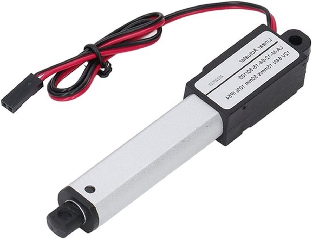 12V Waterdichte Lineaire Actuator voor Elektrische Deuren en Ramen, 64N Kracht, Inclusief Montagebeugels en Schakelaars, Ideaal voor Automatisering en Slimme Huizen