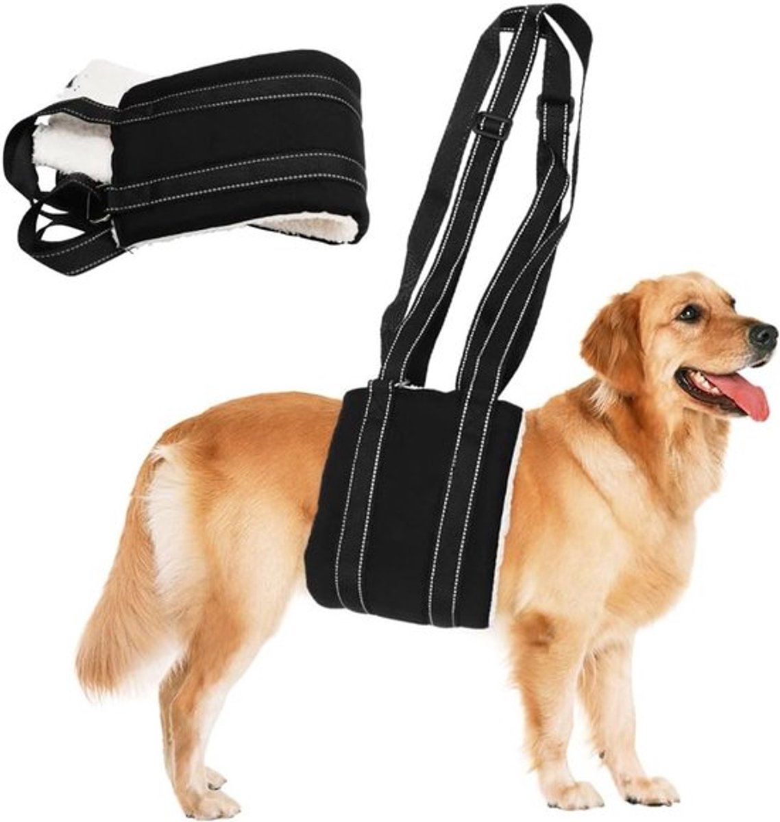 Draaghulp voor honden - Verstelbaar en zacht - Loop- en veiligheidsondersteuning voor gehandicapte, gewonde of oudere honden - Verschillende maten (M)