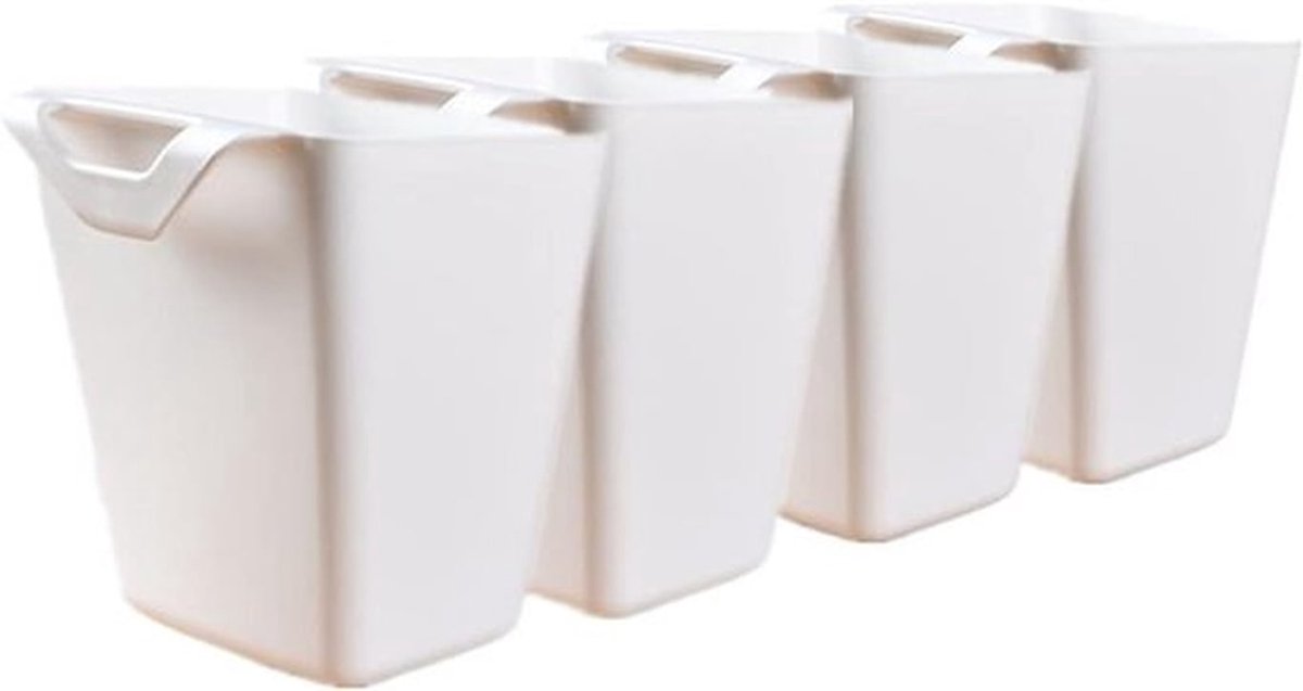 Hangende bekershouders voor trolley, 4 stuks opbergmanden voor rijwagen, ideaal voor planten en make-up opslag, 4,75 x 4 inch opslagcontainers